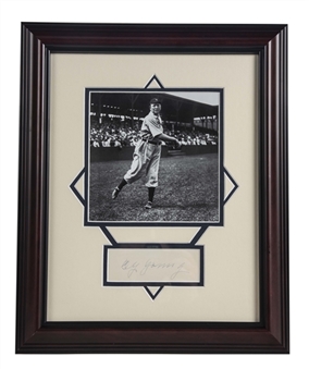 Cy Young Signed Cut Signature Framed 14x17 Photo Display (Beckett)